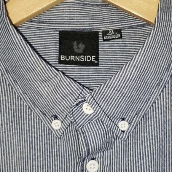 Burnside Blue Casual Button Down Long Sleeve‎ Sz XL Shirt - Picture 5 of 16